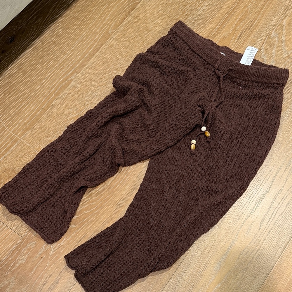 Brown Knit Cover Up Pants